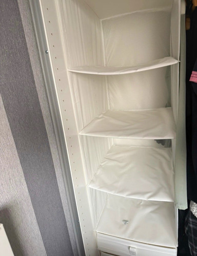 White fabric wardrobe - white,